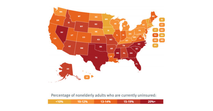 Uninsured Texans in COVID