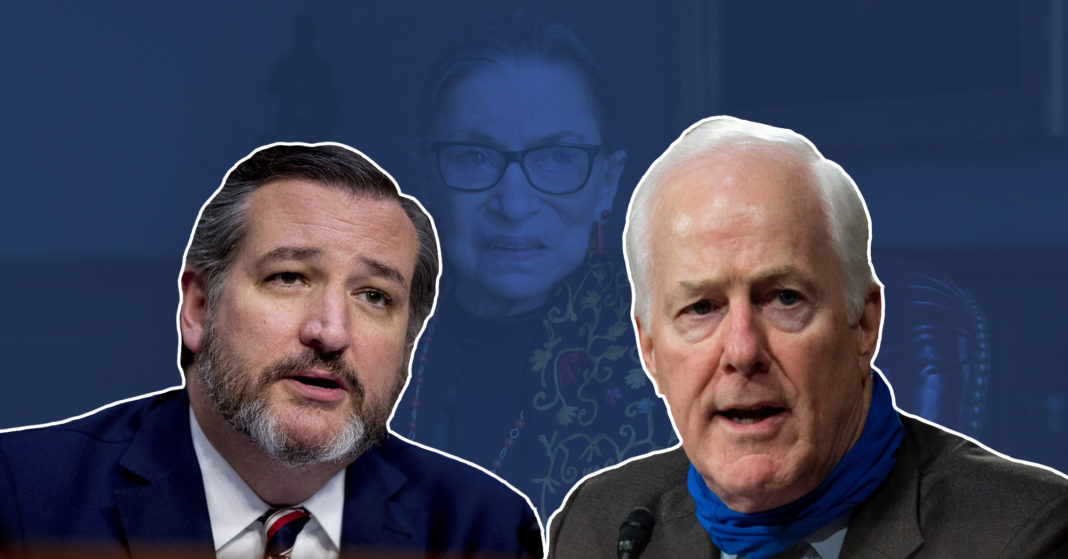 Cruz Cornyn support doing supreme court justice