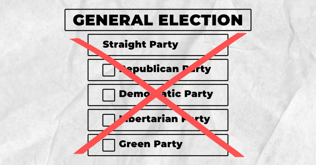 Lack of Straight Party Voting