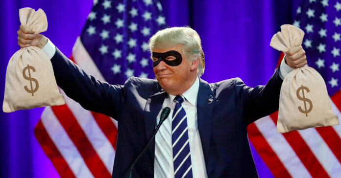Trump with a bandit mask