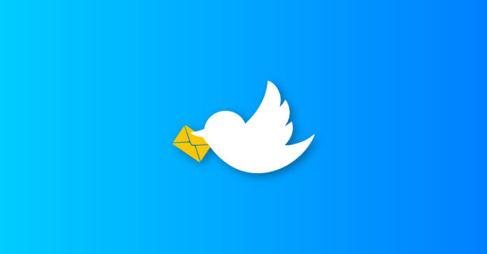 Twitter bird carrying mail