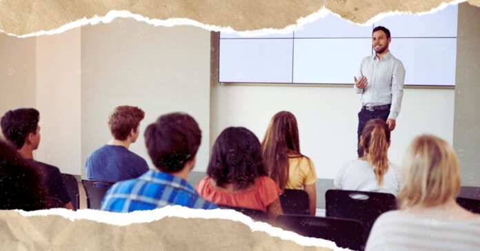 A teacher giving a class