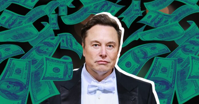 Elon Musk Surrounded by Money